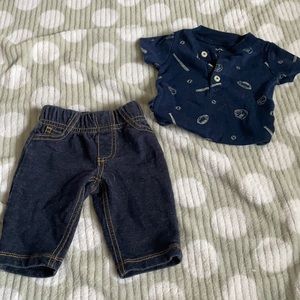 Selling as set. Jeans and onsie